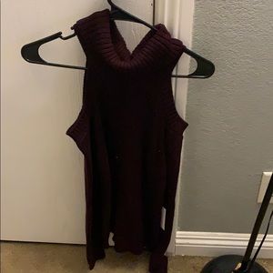 Turtle neck knitted long-sleeve